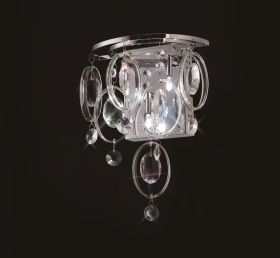 Solana Crystal Wall Lights Diyas Flush Crystal Wall Lights